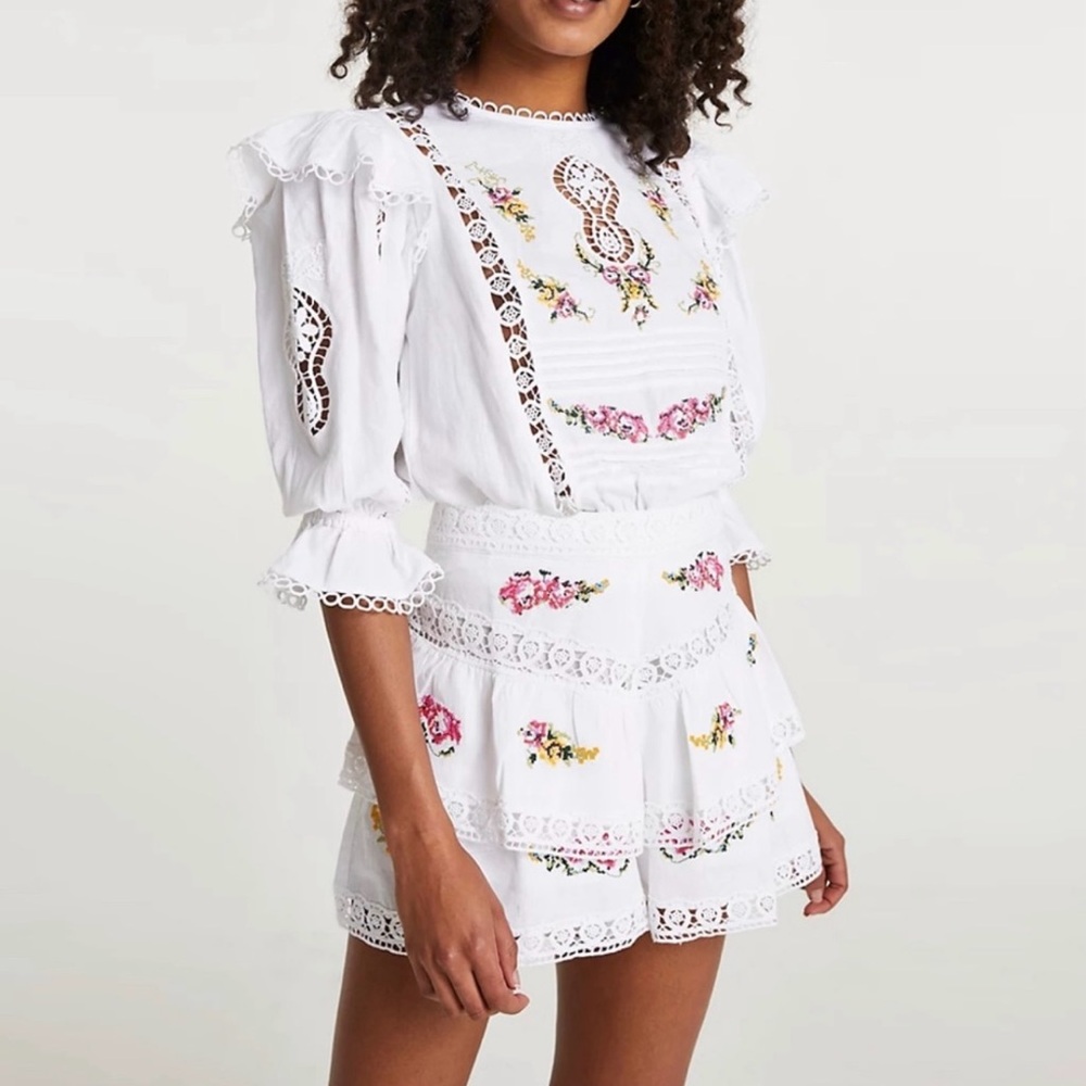 RIVER ISLAND | White Floral Embroidered Set - Picture 4 of 12